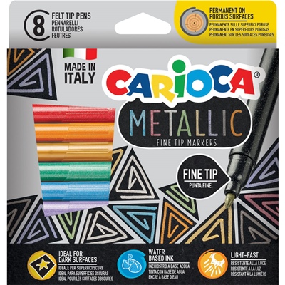 Carioca Metallic Fine Tip Tuschpennor 8-Pack, 950045