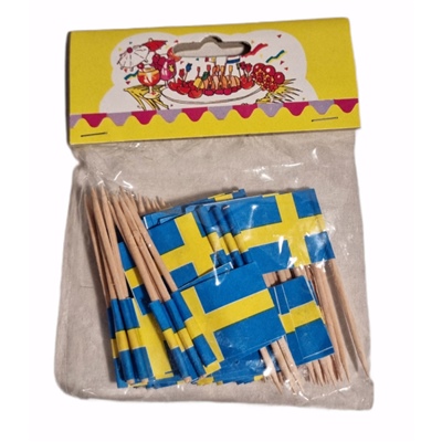Cocktailflaggor Svenska Flaggan 50-Pack, 814012393