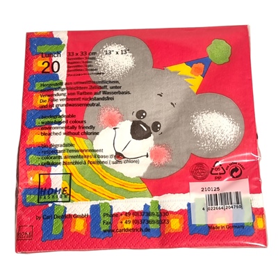 Home Fashion Lunchservett 33x33 cm 20-Pack Party Koala, 210125